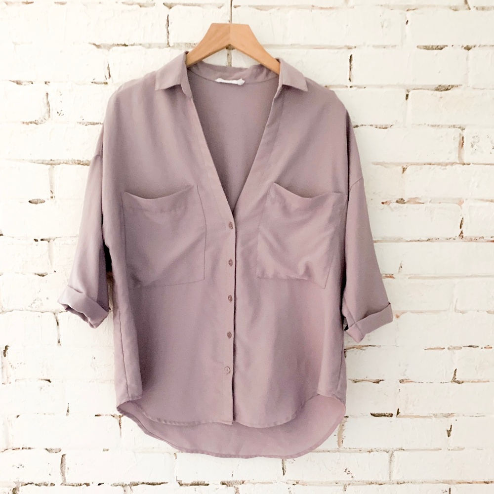Lush Lilac Button Down Shirt - M